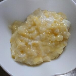 チーズ風味の卵リゾット